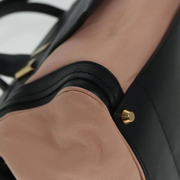 Chloe Alice Hand Bag Leather 2way Black Pink Auth am6912V - Picture 9 of 14